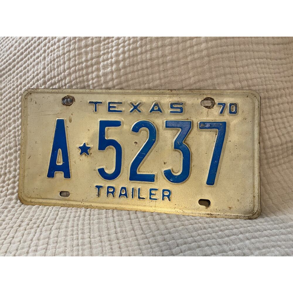 1970 Texas trailer license plate A5237